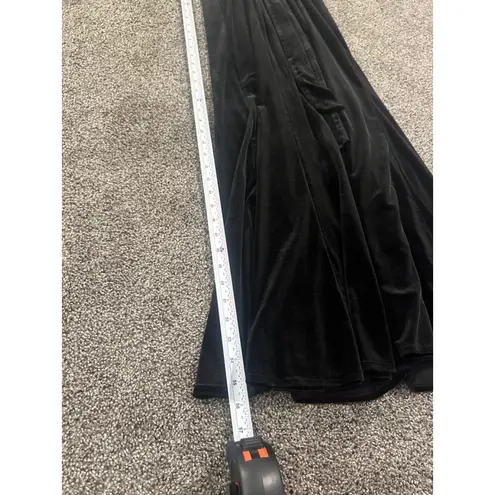 Bridesmaid Prom Formal Black Velvet Long Evening Gown / Dress Size XS