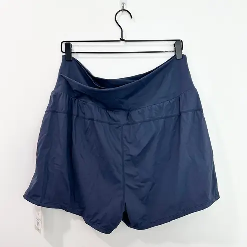 Halara  High Waisted Crossover Side Pocket 2-in-1 Casual Shorts Mood Indigo nwt