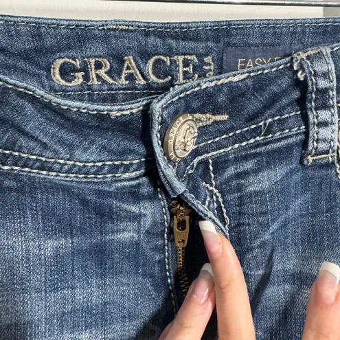 Grace in LA Jeans Women 31 Blue Bling Bootcut Med