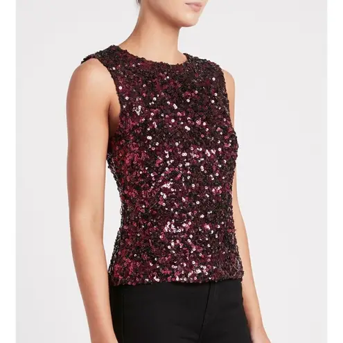 Rebecca Taylor New. plum stretch sequin top.
