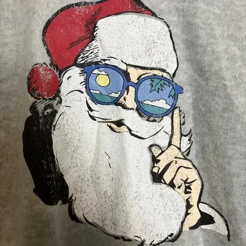 Ugly Christmas Sweater Grayson Threads Gray Red Santa Claus Christmas PJ Sweater Top