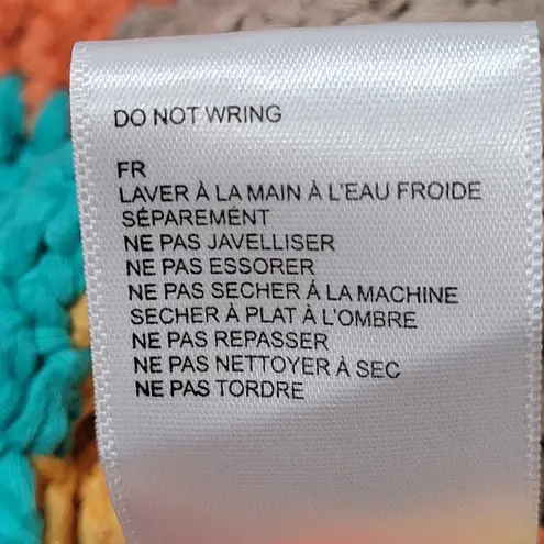 Tach Clothing Crochet Patchwork Mini Dress Handknitted Meryl Multi L Pink Size L