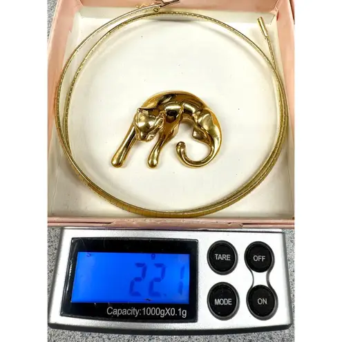 14k Gold Panther Slide Pendant + 14k Italy Omega Chain – 22.3g