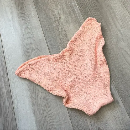 Hunza G Bikini Bottoms crinkle high rise cheeky womens Peach one size swim beach Pink