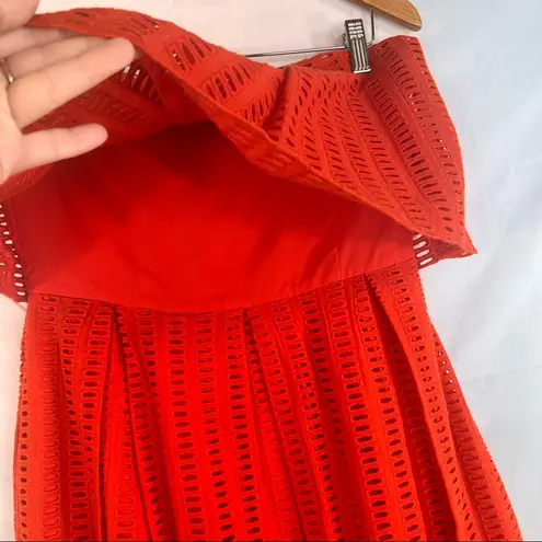 Saylor x Revolve Womens Strapless Midi Dress Sz S Orange Eyelet Party Wedding