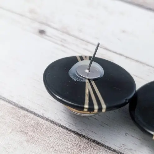 Vintage Stud Earrings For Pierced Ears Large Statement Retro Black