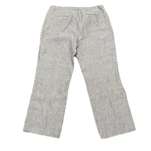 Coldwater Creek Linen Wide Leg Pants 18W Beige Relaxed Fit Coastal Boho