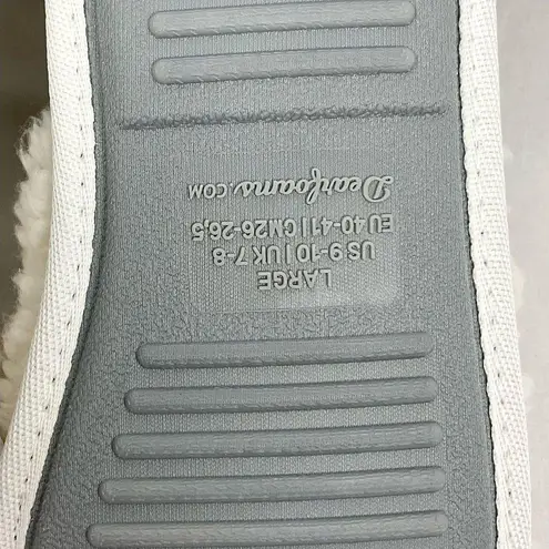 Dearfoams Merry & Bright Slippers Teddy Slide Women's Lg 9/10 Rainbow Stitching