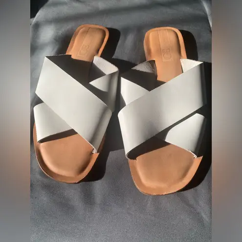 Gianni Bini  Cream Cross-Strap Sandals