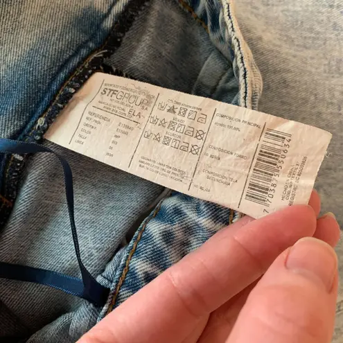 ELA Acid Wash Jeans Womens Size 2 High Waist Tapered Leg Denim Pants Mom Cotton Blue