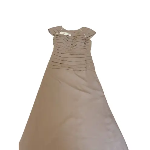 Hebeos Women's Formal Dress Evening Gown Rhinestone Detail Taupe Medium