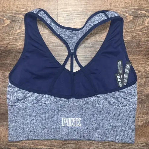 PINK - Victoria's Secret Victoria’s Secret PINK Sport Seamless Lightly Lined Blue Sports Bra Size Large