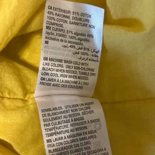 Charter Club Charter Club Women Midi Dress XL Yellow Embroidered Floral Boho Cottagecore