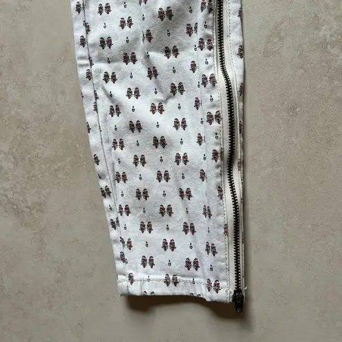 Pilcro and the Letterpress Cream Paisley Floral Pattern Slim Denim Jeans Size 27