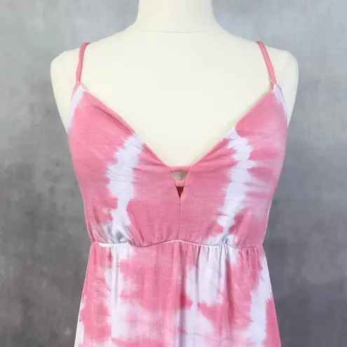 Tie Dye Babydoll Dress Small Pink Sun Beachy Resort Fairy Grunge Indie Vacay