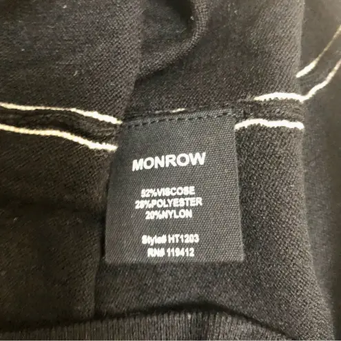 NWT Monrow Knit Tube Top Tank Top Sweater Cropped Black Retro Tennis Preppy sz L Size L