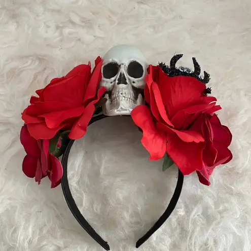 Halloween Day of the Dead Sugar Skull Skeleton Headband Costume Roses Goth