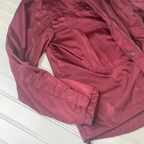 JoyLab Women’s Burgundy Full Zip Hooded Windbreaker Jacket Size XL