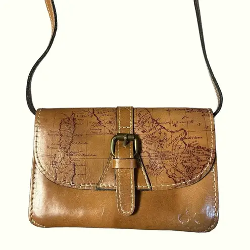 Patricia Nash  Leather Map Print Crossbody Bag