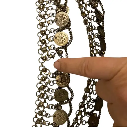 Silver Coin Chain Belly Dancer Belt Boho Western Hippie Renaissance whimsigoth Gold