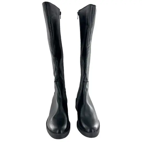 Life Stride NEW Black Faux Leather Low Heel Riding Boots Size 5.5