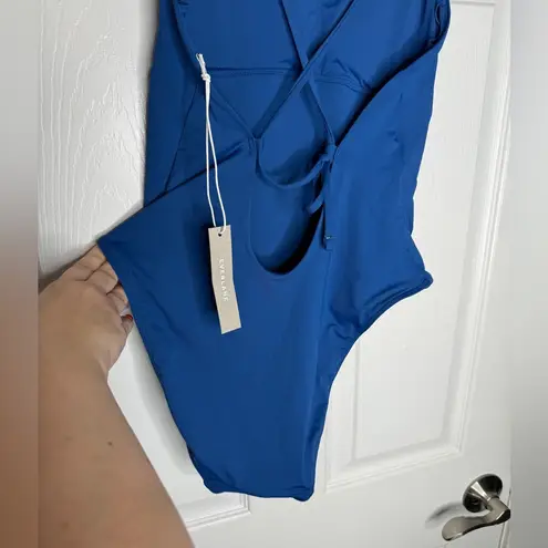 Everlane  NWT One String One Piece Adjustable Tie Bathing Suit Size Small Blue