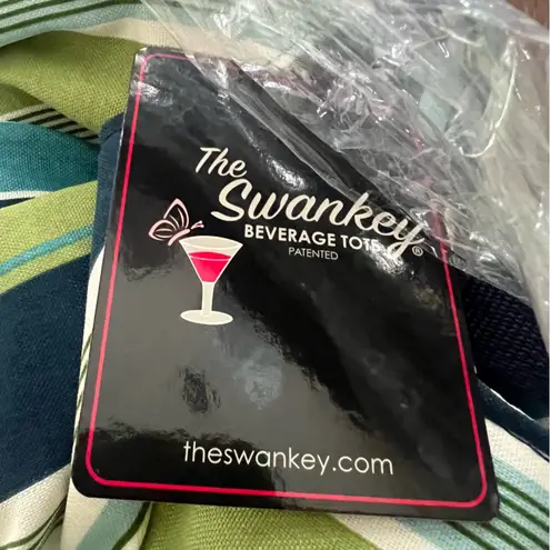 The Swankey Green and Blue Striped NOLA Insulated Beverage Tote w/Spout New