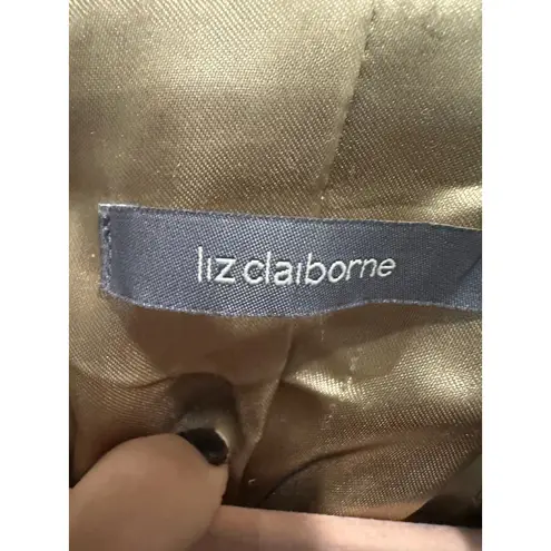 Vintage Liz Claiborne Suede Belted Short Trench 90s Minimalist French Girl Tan Size L