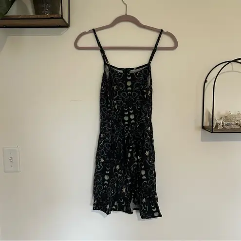 Disturbia Pythia Button Up Mini Apron Dress Size 4 Black