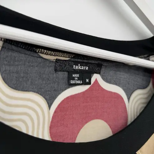 Takara Multicolor Geometric Blouse Tie Size Medium Y2k Style