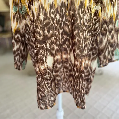Club Z Animal Print Brown Multi Sequin Swim Beach Coverup L Tan Size L
