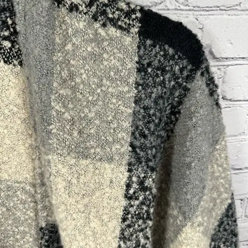 Woolrich Women’s Poncho Shawl Buffalo Plaid Fringe Cream & Black One Size NWT