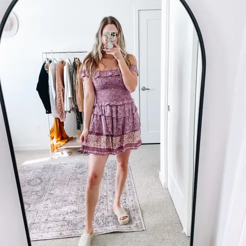 Spell & The Gypsy Collective Spell & The Gypsy Dahlia Purple Floral Mini Dress