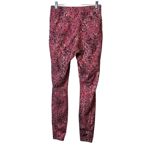 Avia Womens Activewear Leggings Pink Animal Print Stretch Workout Pants S #