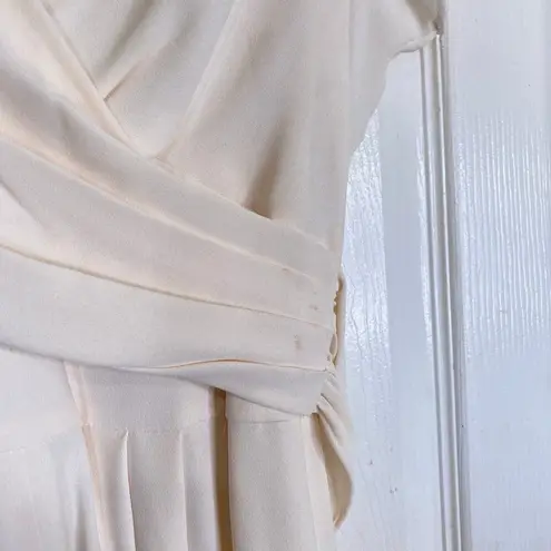 Gal Meets Glam Delaney Cream Crossover Wrap Bodice Jumpsuit Size 0 Bridal