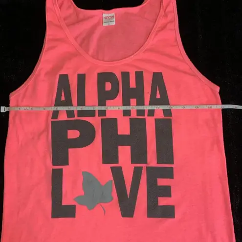 American Apparel Women's Hot Pink Alpha Phi Ivy Leaf Love Tank Top Size Medium