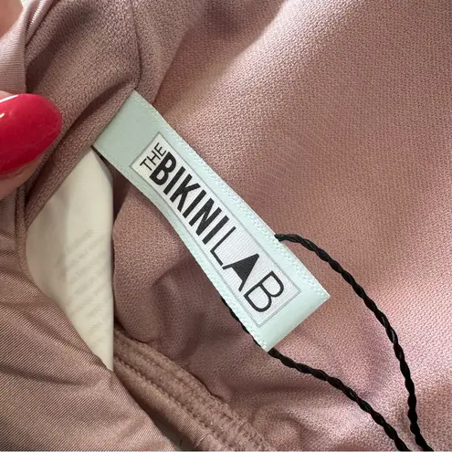 The Bikini Lab Strappy High Neck Top NWT size XS Blush Cut Out Swimsuit