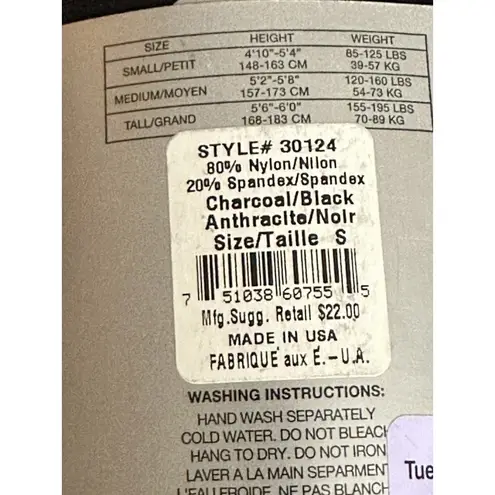 Ellen Tracy 2 Pair Black And Grey Nylon Spandex Tights Style #301524 Sz S