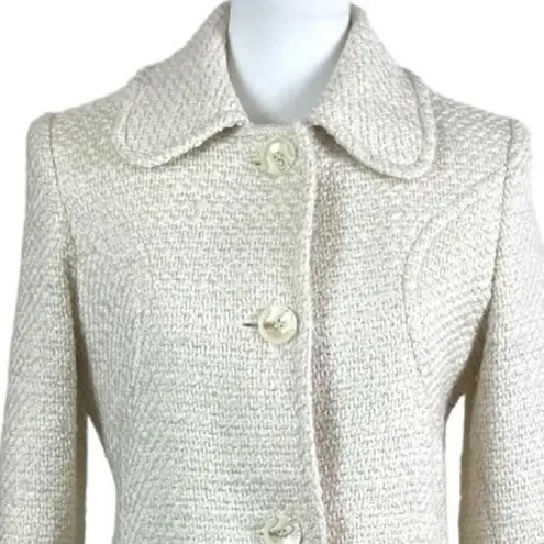 Marvin Richards Women’s Coat Jacket Tweed Cream Gold Metallic Size Medium