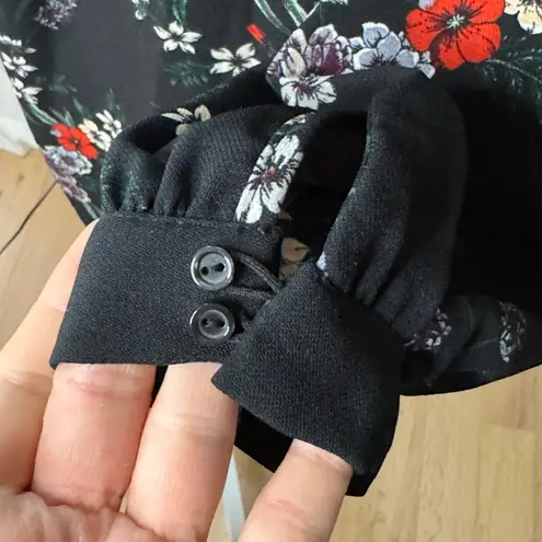 H&M  Black Floral Long Sleeve Light Dress.