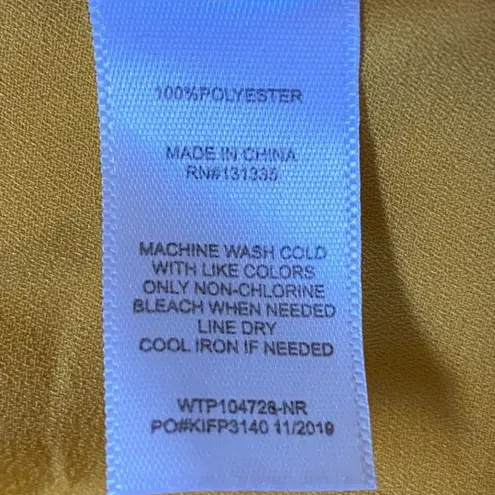 Socialite  Yellow Polka Dot Scallop layer Chiffon Summer Blouse - XS EUC