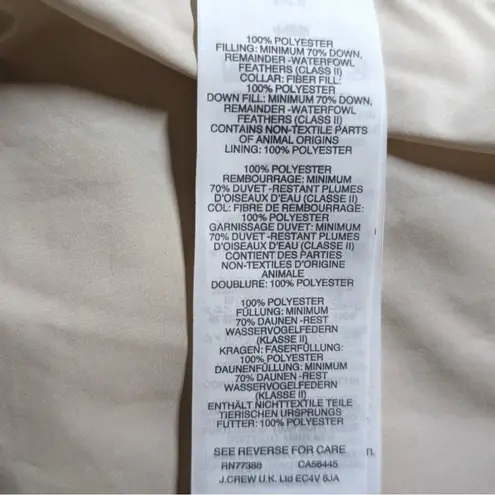 J.Crew Quilted Puffer Vest Womens XS Quiet Luxury Preppy Elevated Ski Gold