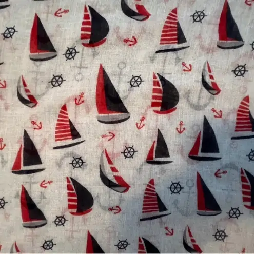 Anchors & sailboat print ladies infinity scarf