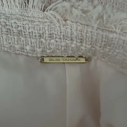 Elie Tahari Shorts Womens 8 Pink Tweed Fringe Hem Modern Chic Preppy Elle Woods