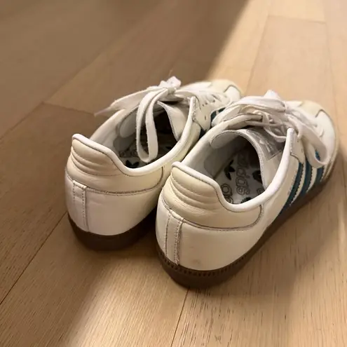 Adidas  Samba White and Green Sneakers - Image 5