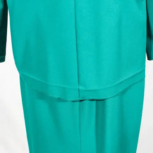 Vintage 1990s Teal & Black Power Skirt Suit Size 14 Nikki Brand Green