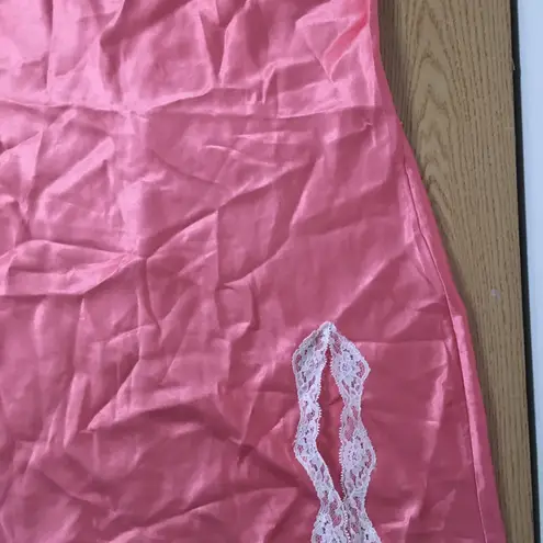 Victoria's Secret Womens Victoria’s Secret Silky Satiny Chemise Pajama Gown Pink Size Medium