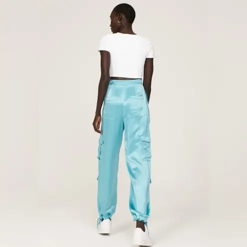Rtr sz4 Nicholas Nori Pants silky cargo street wear style Y2K solid blue loose Size 4
