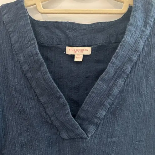 Pink Chicken New York Coastal Gauzy Cotton Short Sleeve Top V