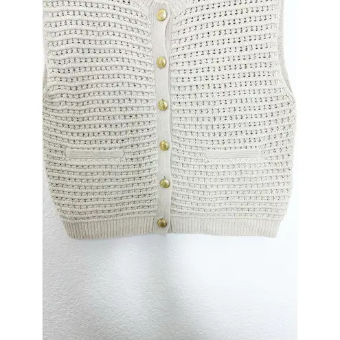 Rag and Bone  Marlee Sweater Vest Size Small Cream Chunky Knit Minimalist Preppy